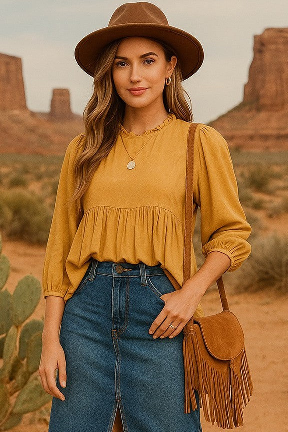 Boho Jacquard Blouse|8054