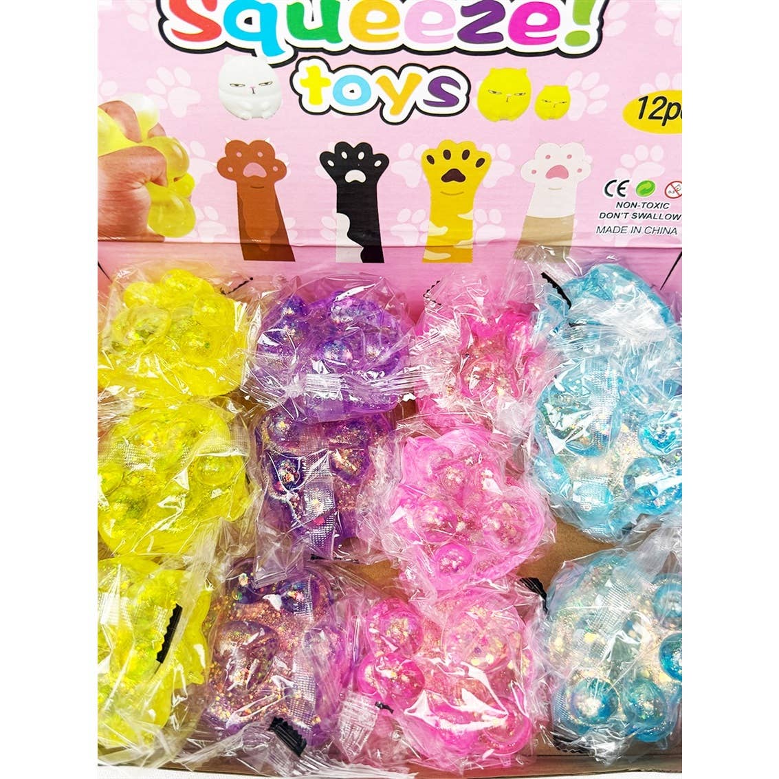 Large Sugary Glittered Paw Squishy Toy