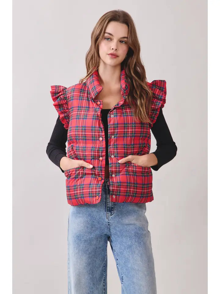 Tartan Ruffle Vest