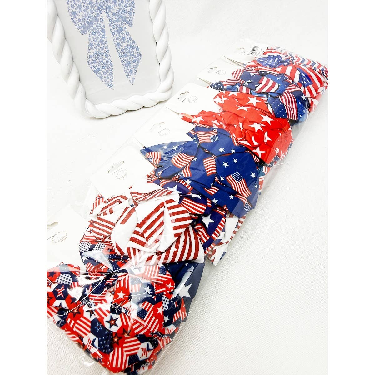 2pc Set American Flag Theme Hair Tie Set