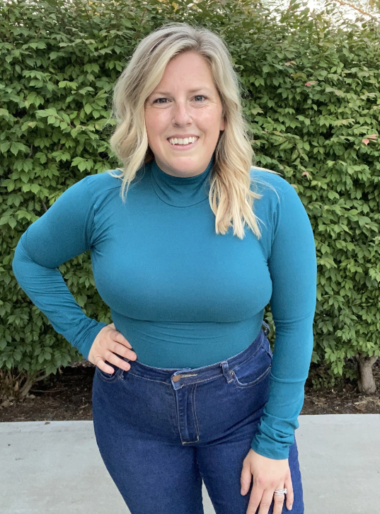 Turtleneck Bodysuit - teal|8156