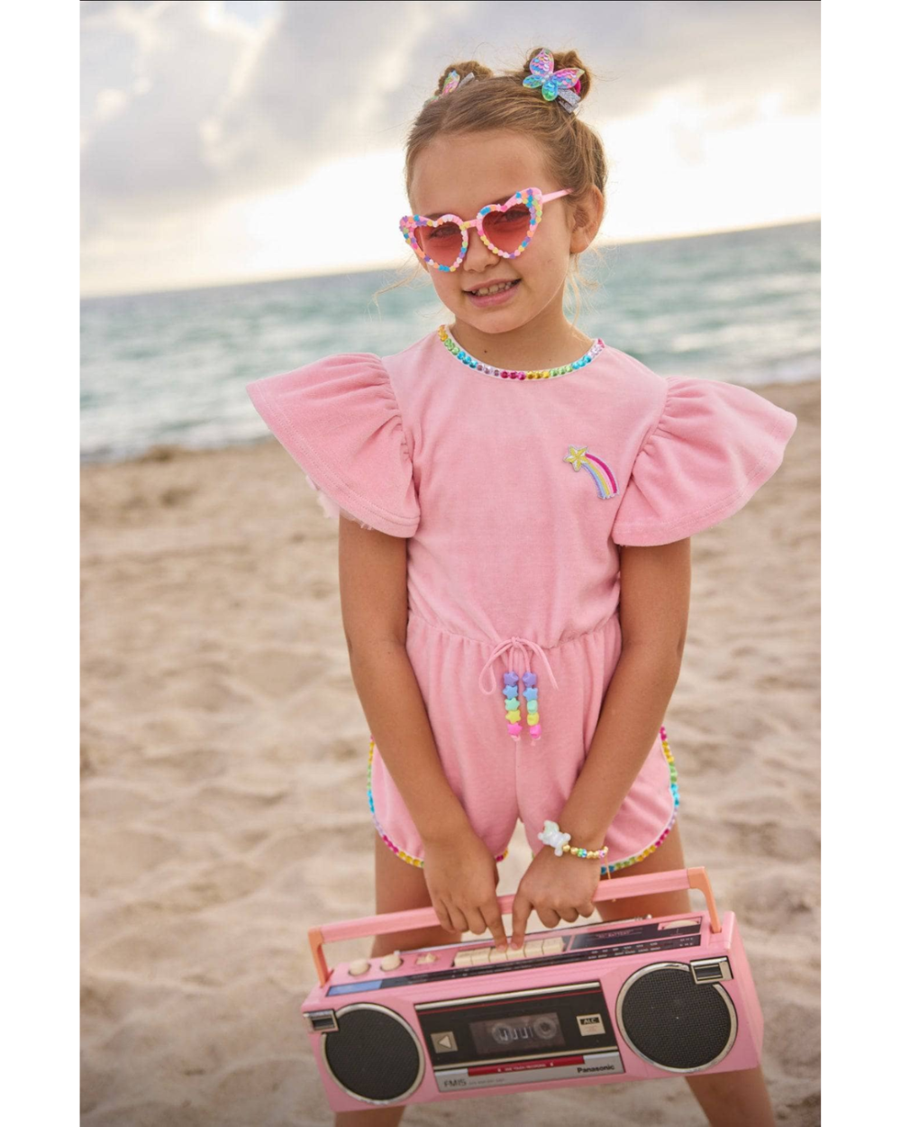 Velour Rainbow Gems Romper|5940