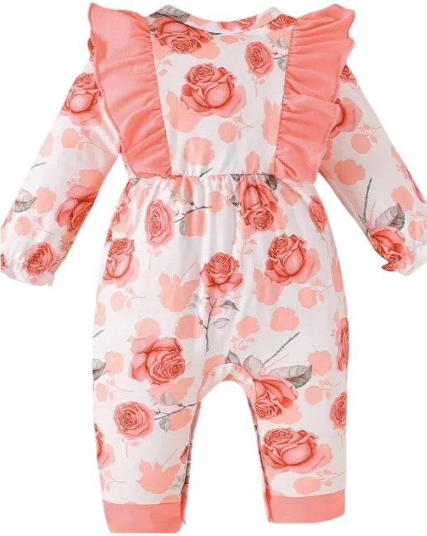 Ruffle Jumpsuit w/Floral Print|5766