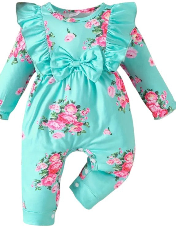 Ruffle Jumpsuit w/Floral Print|5765