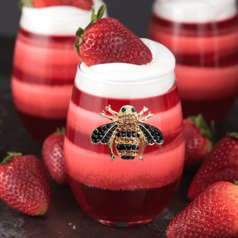 Bee Jeweled Stemless Wine Glass|5570