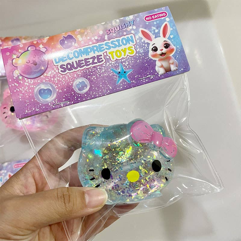 Hello kitty Glitter Squishy Squeeze Toy Fidget Toy