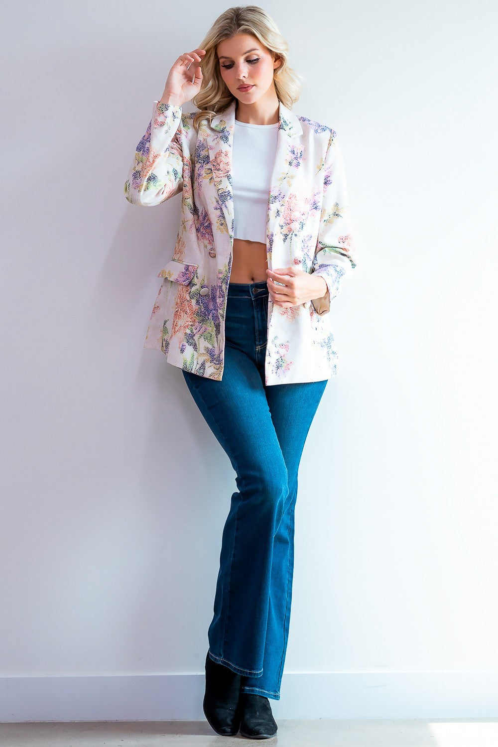 Pastel Floral Blazer|5579