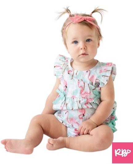 RB Flamingo Classic Ruffle Bubble Romper|6074