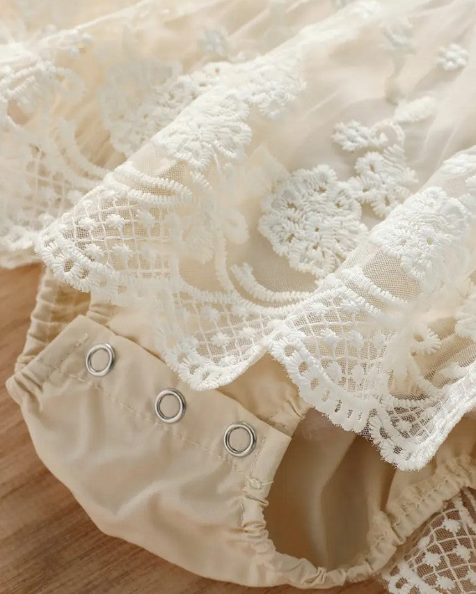Embroidered Lace Romper|5228