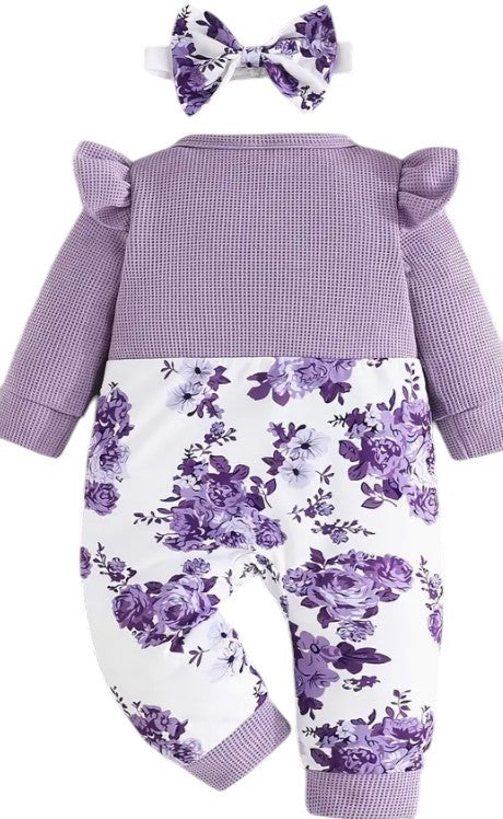 Floral Jumpsuit w/bow 2 Pc set|5748