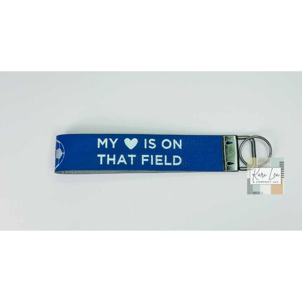 Leather Wristlet - Soccer Mom (Blue/Silver)|8405