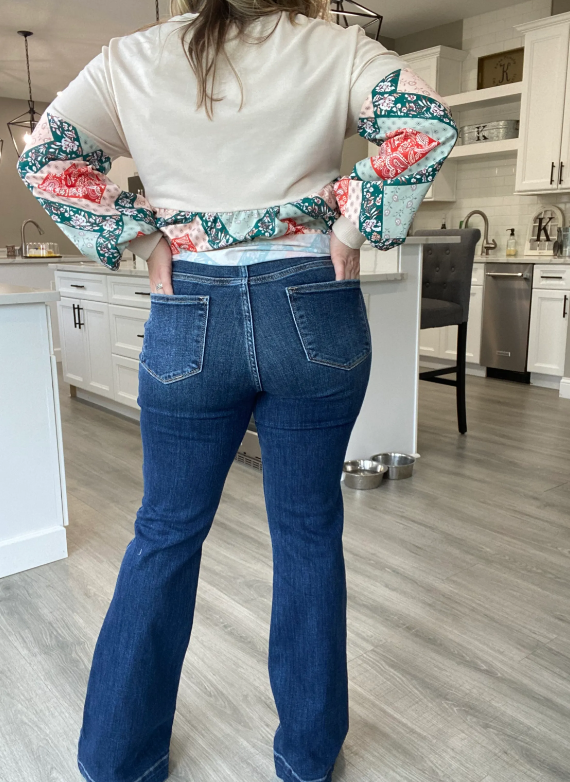 Judy Blue High Waisted Dark Flare|6802