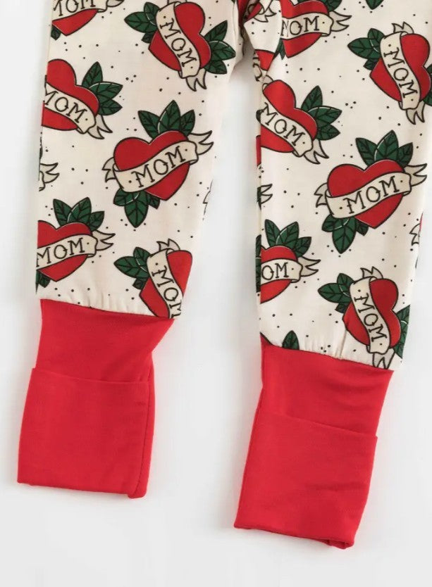 "Mom" Tattoo Bamboo Infant Sleeper|5386