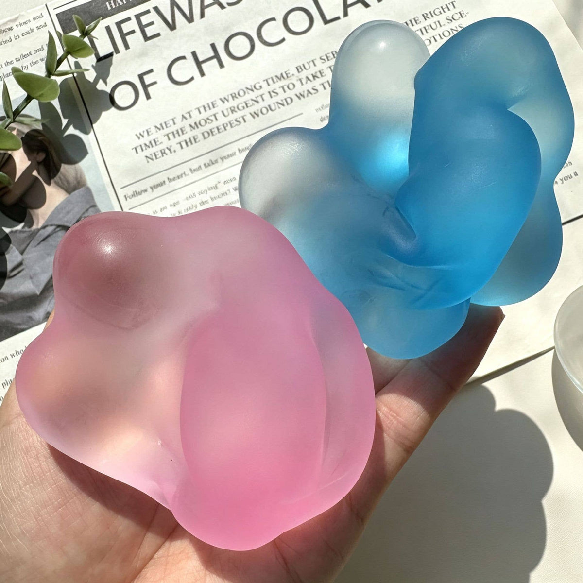 Moldable Frosted Coconut Oil–Style Squishy Stress Ball