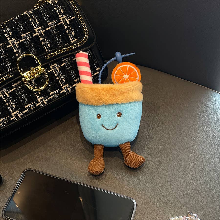 Summer Fruit Soda plush toy keychain charm gift