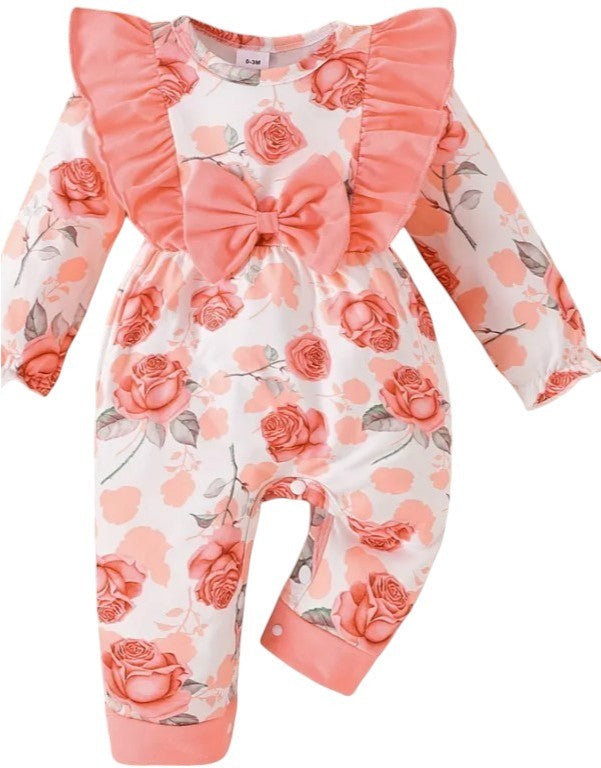 Ruffle Jumpsuit w/Floral Print|5767