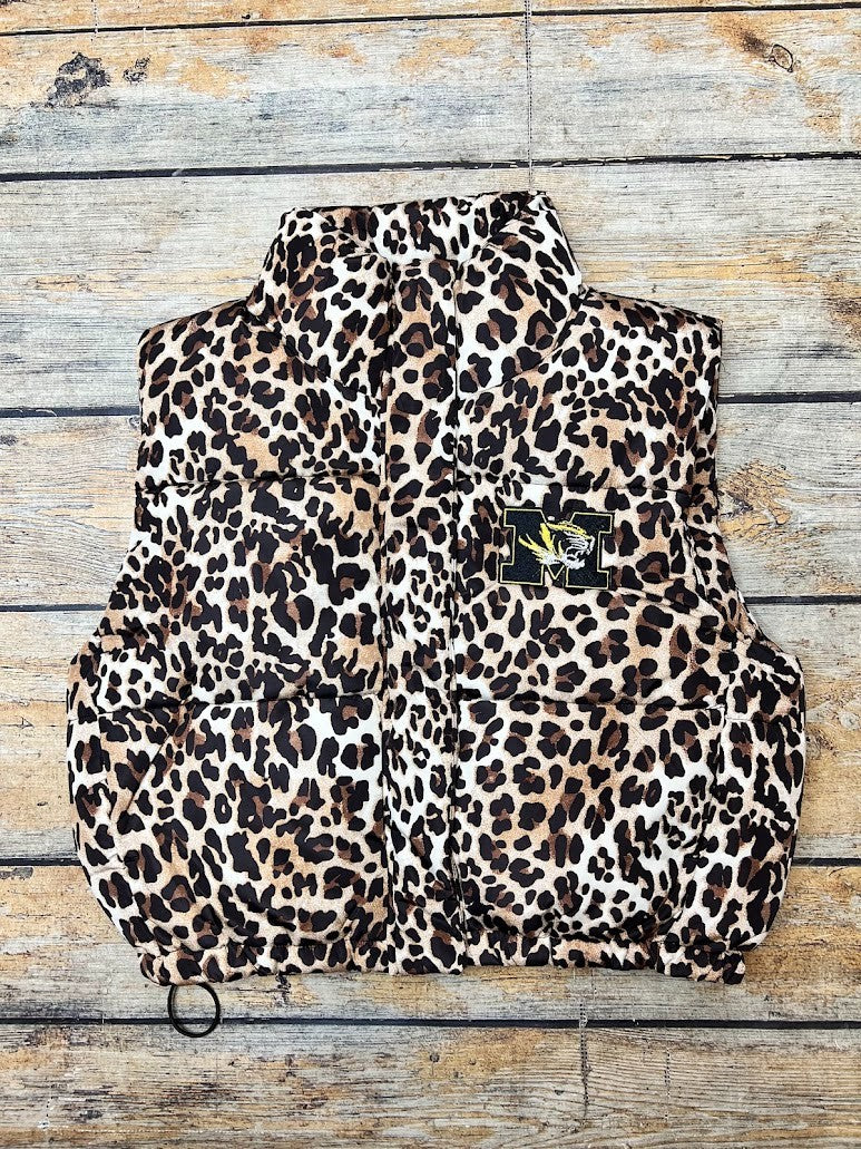 Mizzou Tigers Embroidered Leopard Vest-Medium|8108