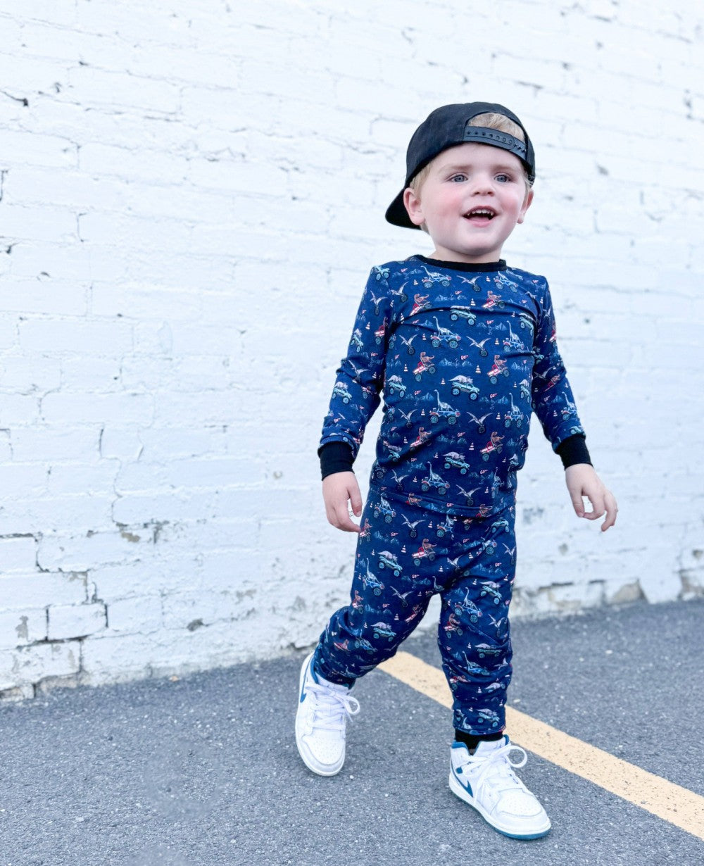 Eclipse kids-Rip & Rawr - Long Sleeve Zipper Romper|5788