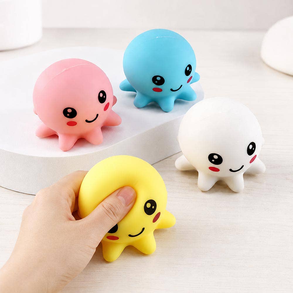 12PCS - Cute Octopus Squeeze Squishy Stress Relief Toy