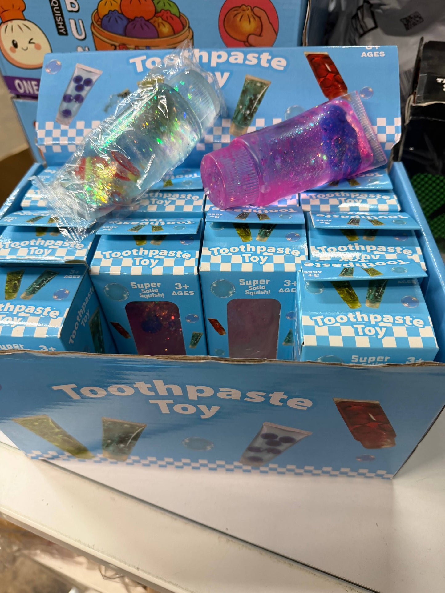 Glitter Toothpaste Squishy Toy – Stretchy Sensory Fidget