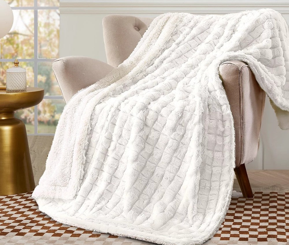 Blanket with Blanket Square - White|8322