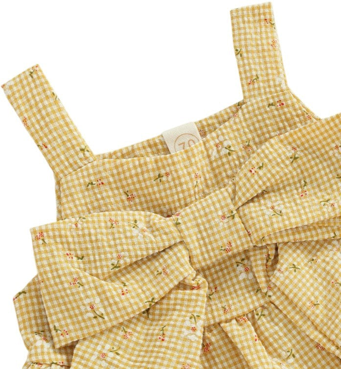 Gingham Bowknot Set|5743