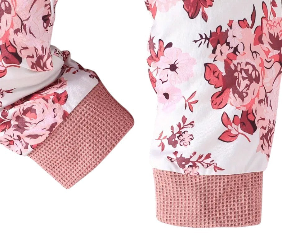 Floral Jumpsuit w/bow 2 Pc set|5757