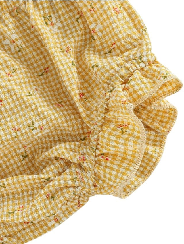 Gingham Bowknot Set|5740