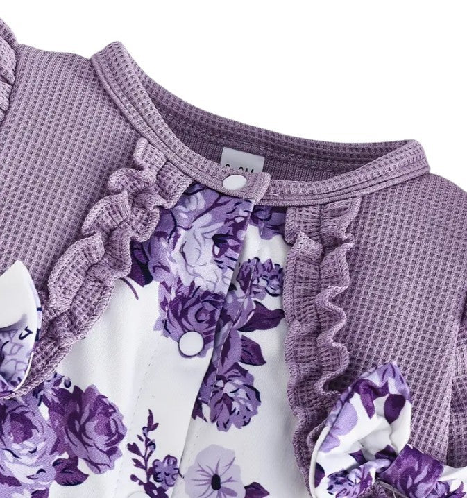 Floral Jumpsuit w/bow 2 Pc set|5752
