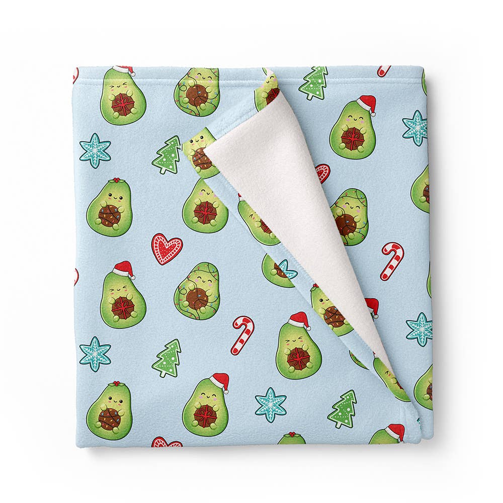 Avocado XMAS Fuzzy Throw Blanket