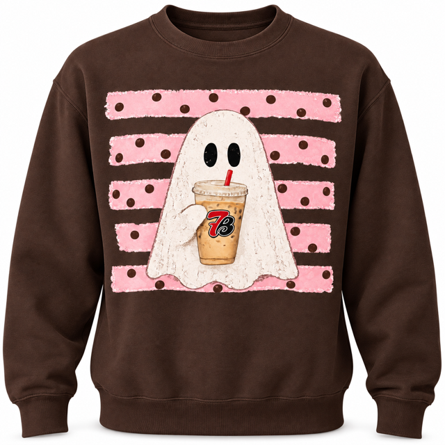 7 Brew Ghost Halloween Crewneck in Brown