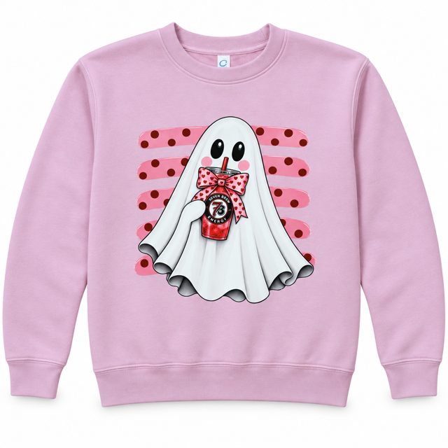 7 Brew Ghost Halloween Crewneck in Pink