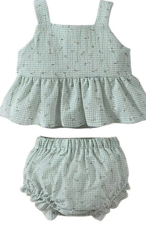 Gingham Bowknot Set|5738