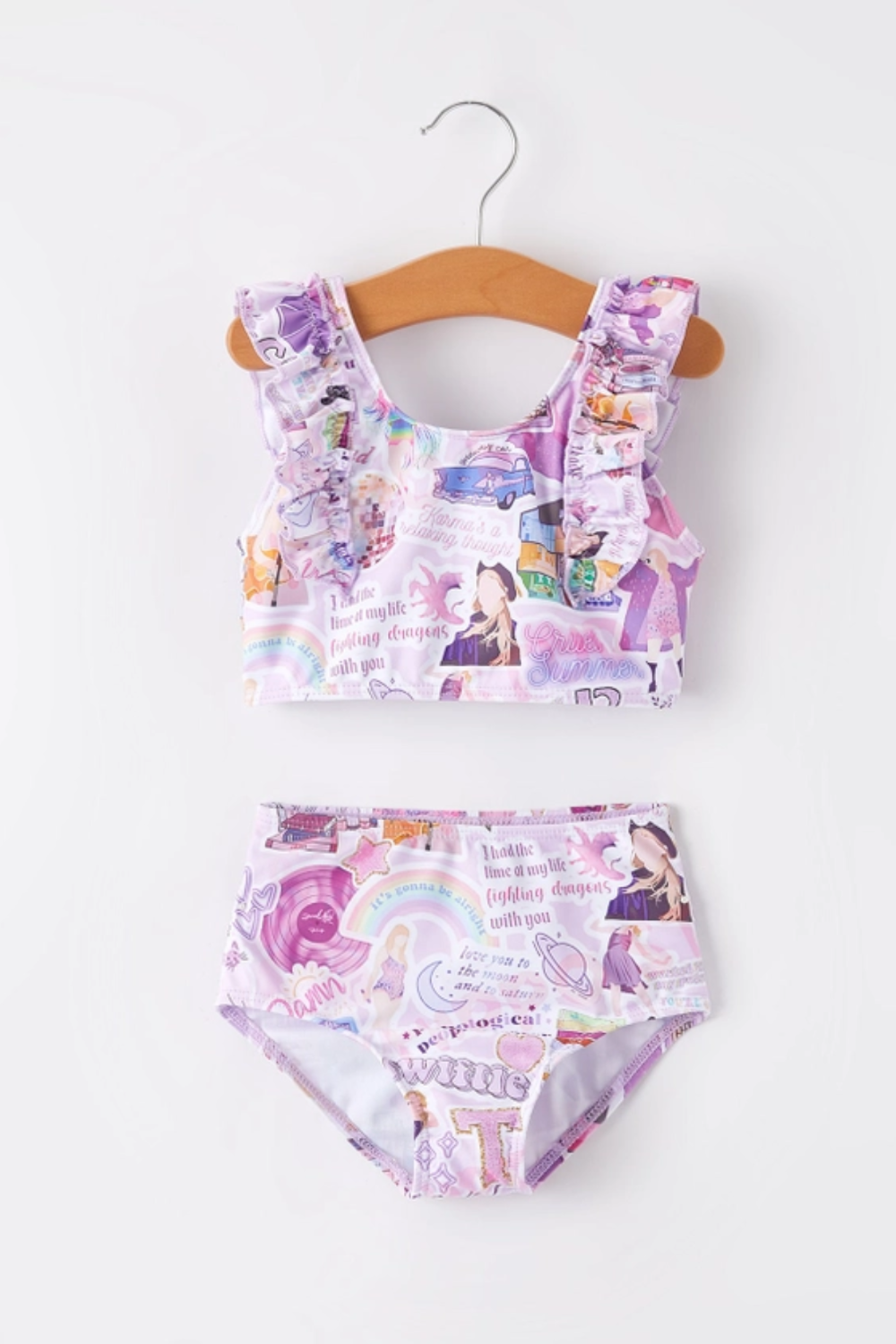 Swiftie Purple Ruffle Swimsuit|6159