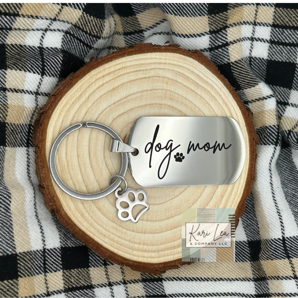 Dog Mom Keychain - Silver|8445