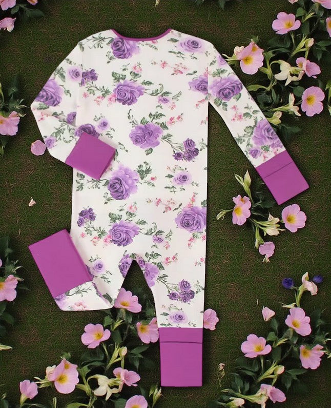 Purple Rose Ruffle Bamboo Sleeper|8799