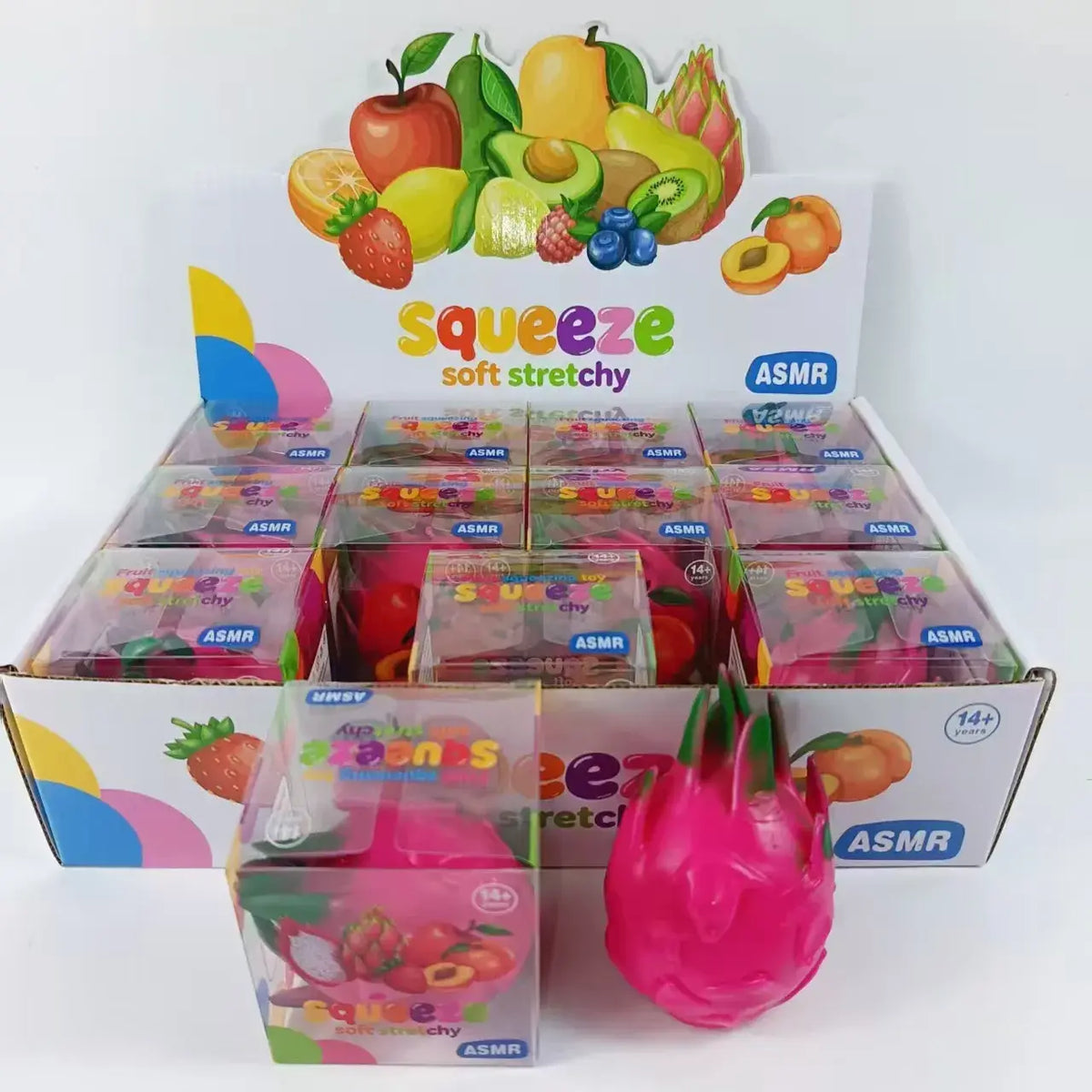 Crunchy Block-Filled Dragon Fruit Squishy Toy