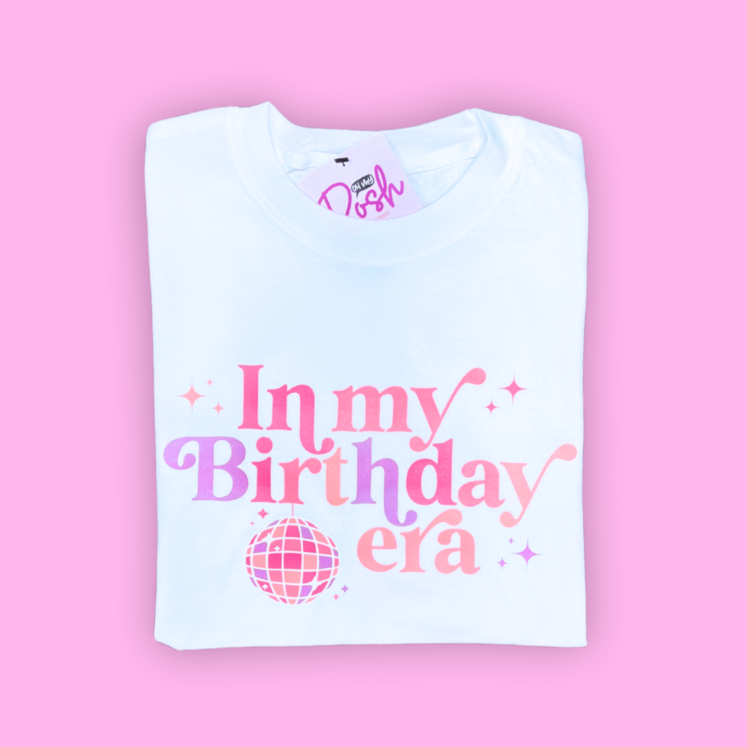 "In My Birthday Era" Tee in White