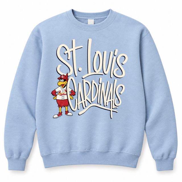 STL Cardinals Mascot Graphic Crewneck Sweatshirt