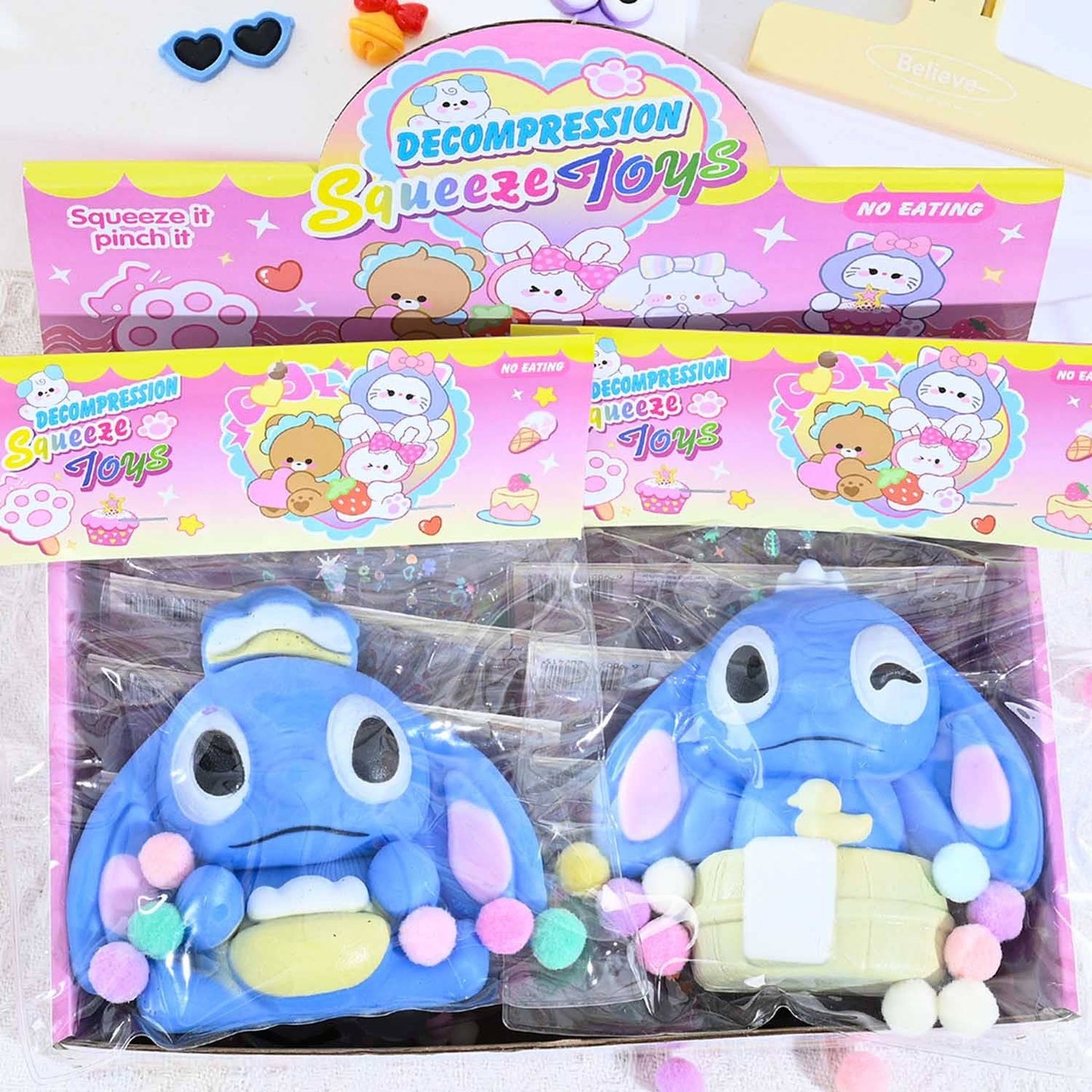 Stitch cartoon Squishy Toy for stress relief-12unit