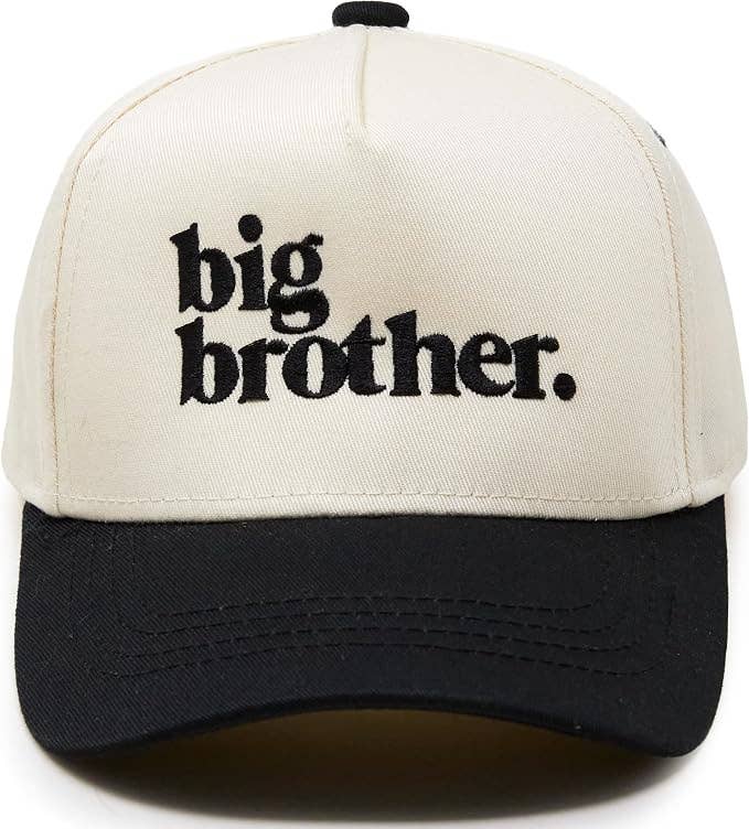 Kid/Baby 2-Tone Cap: Big Brother - Black/Beige