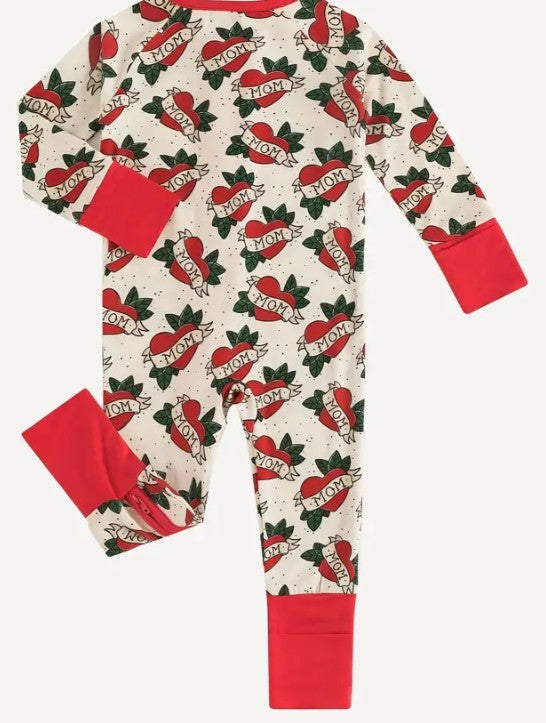 "Mom" Tattoo Bamboo Infant Sleeper|5385