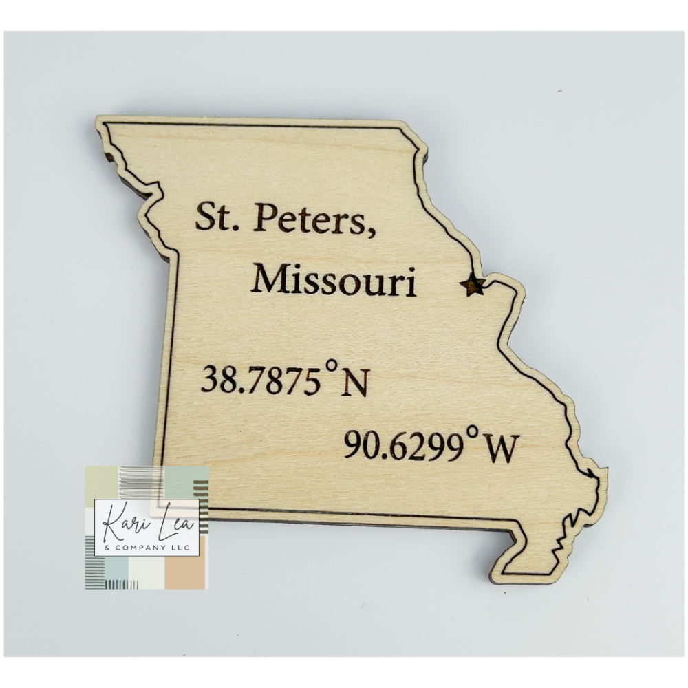 St. Peters City/State Coordinates Magnet (Bare Wood)|8181