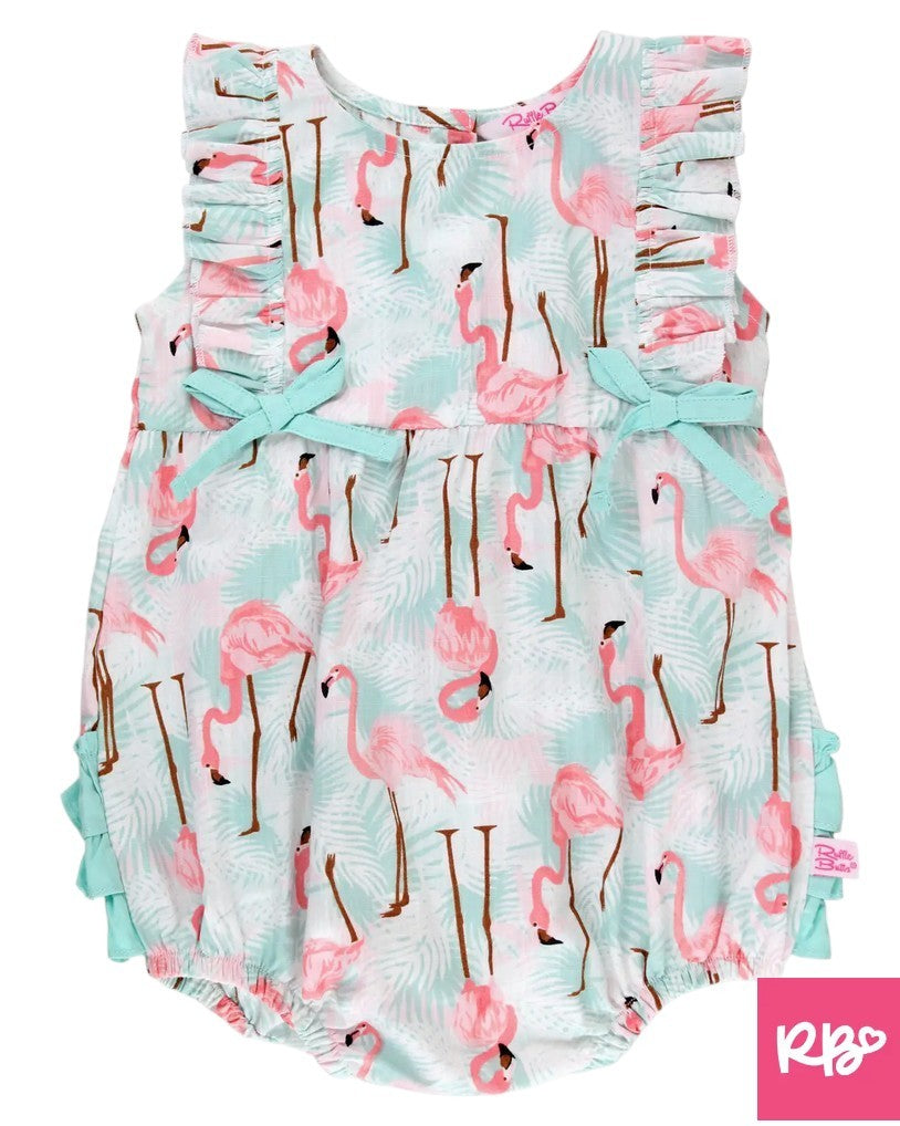 RB Flamingo Classic Ruffle Bubble Romper|6073