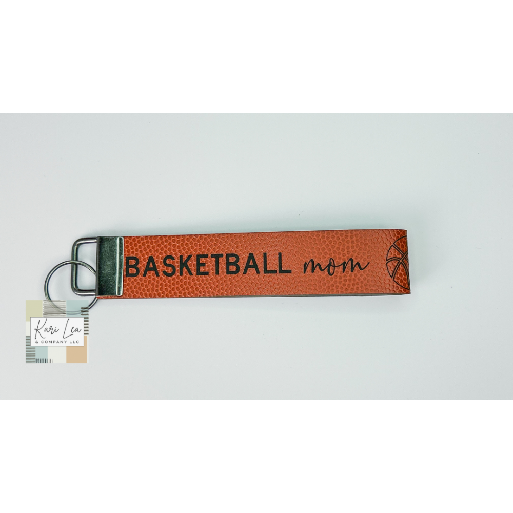 Leather Wristlet - Basketball Mom (Basketball Pattern)|8194