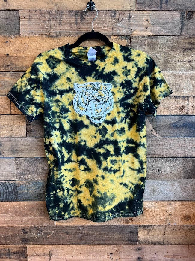 Embroidered Tiger Head Tie Dye Tee|9249