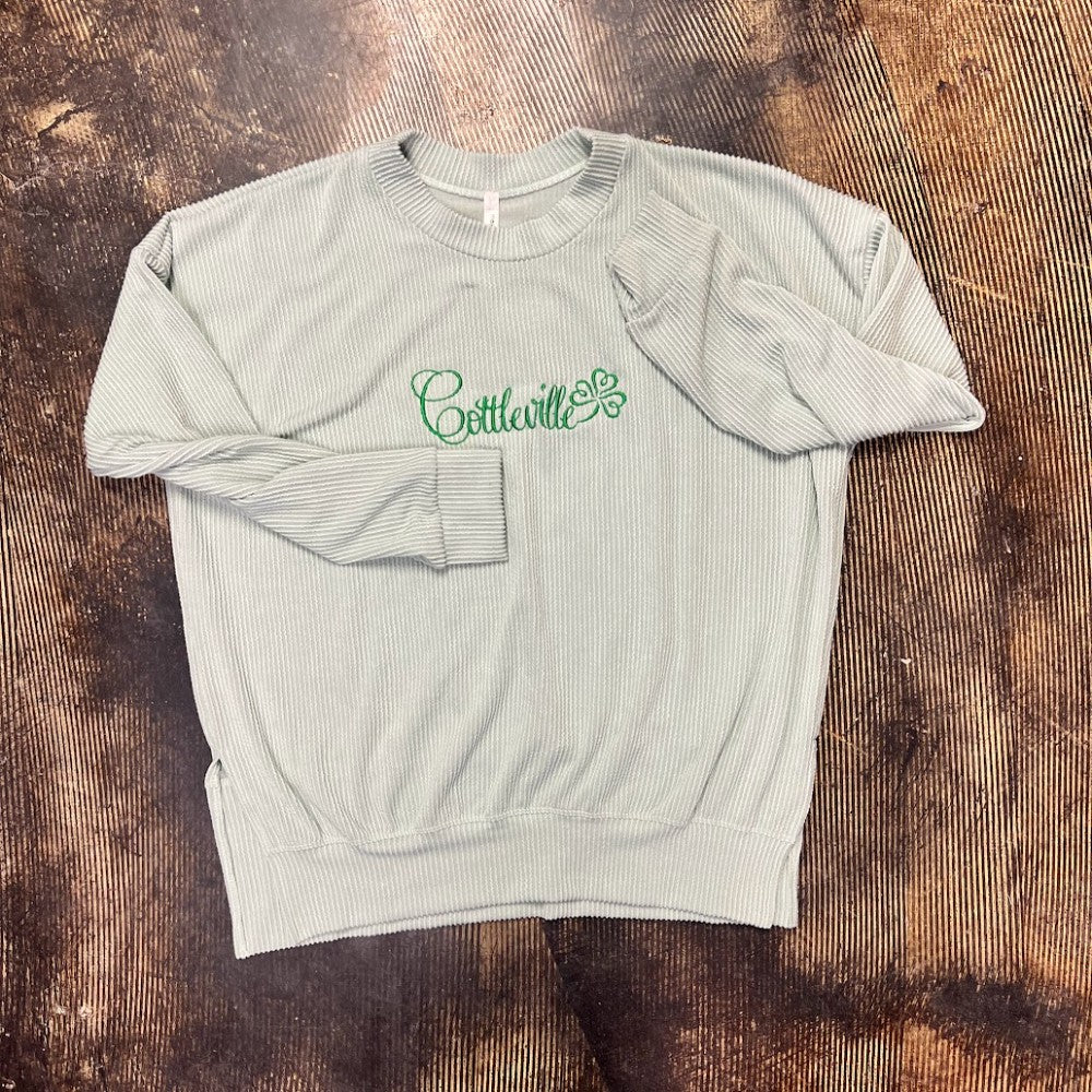 Cottleville Shamrock Ribbed Tunic-sage green|4709