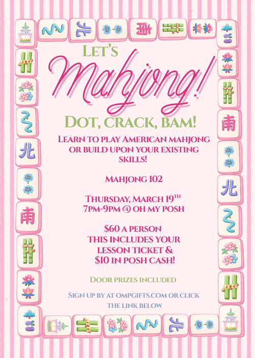 Mahjong 102 Class -March 19th 7-9pm|8916