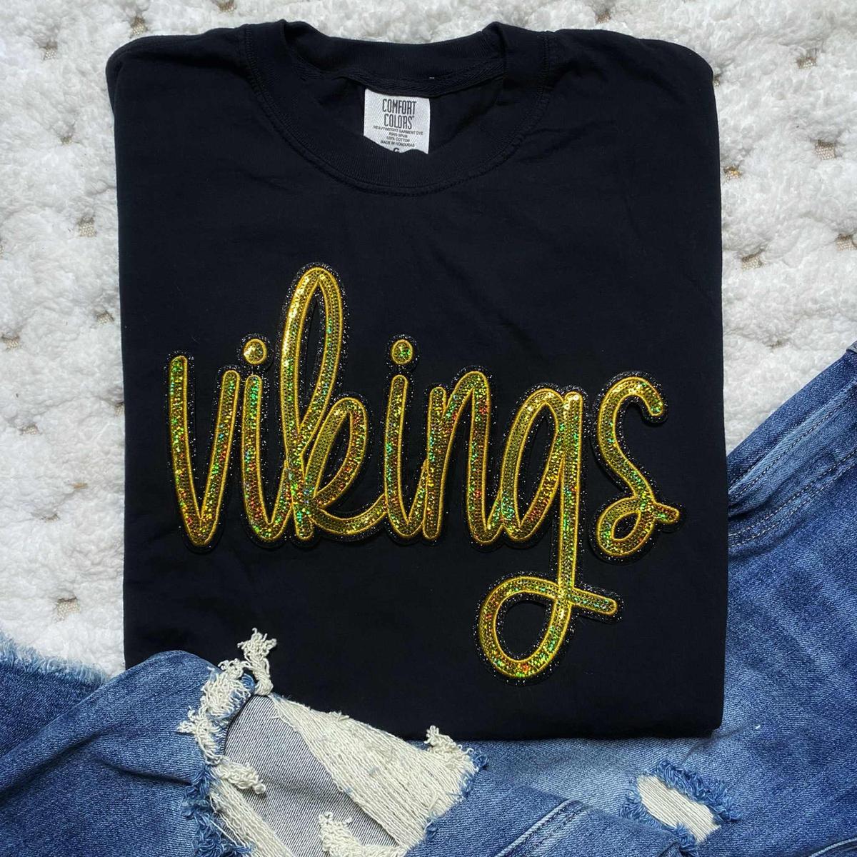 Vikings Gold Sequins Patch