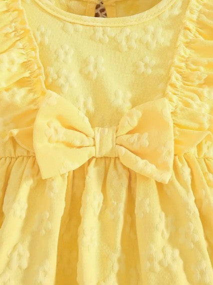 Big Bow Summer Dress - Yellow|5538